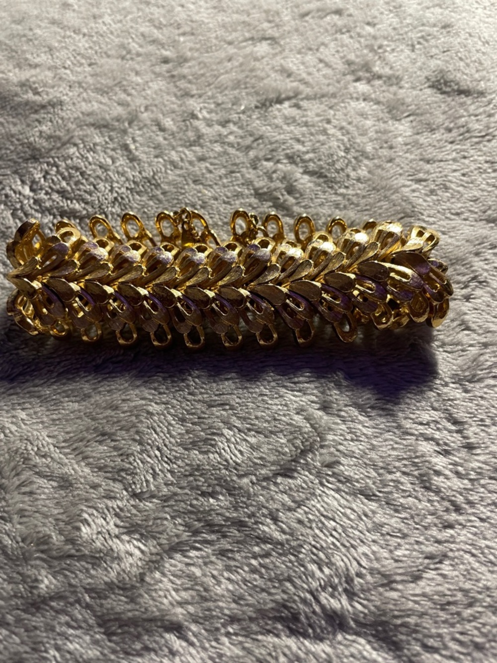 Gold Leaf Link Bracelet - Statement Bracelet